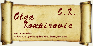 Olga Kompirović vizit kartica